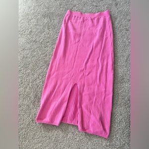 Pink high waisted free people knit skirt